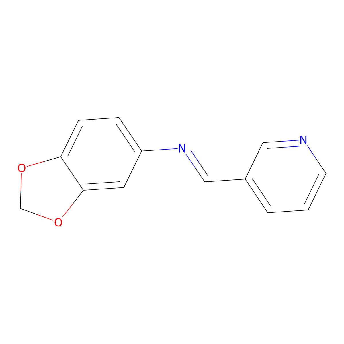 N-(3-Pyridinylmethylene)-1,3-benzodioxol-5-amine molecular structure, CAS 77822-84-5