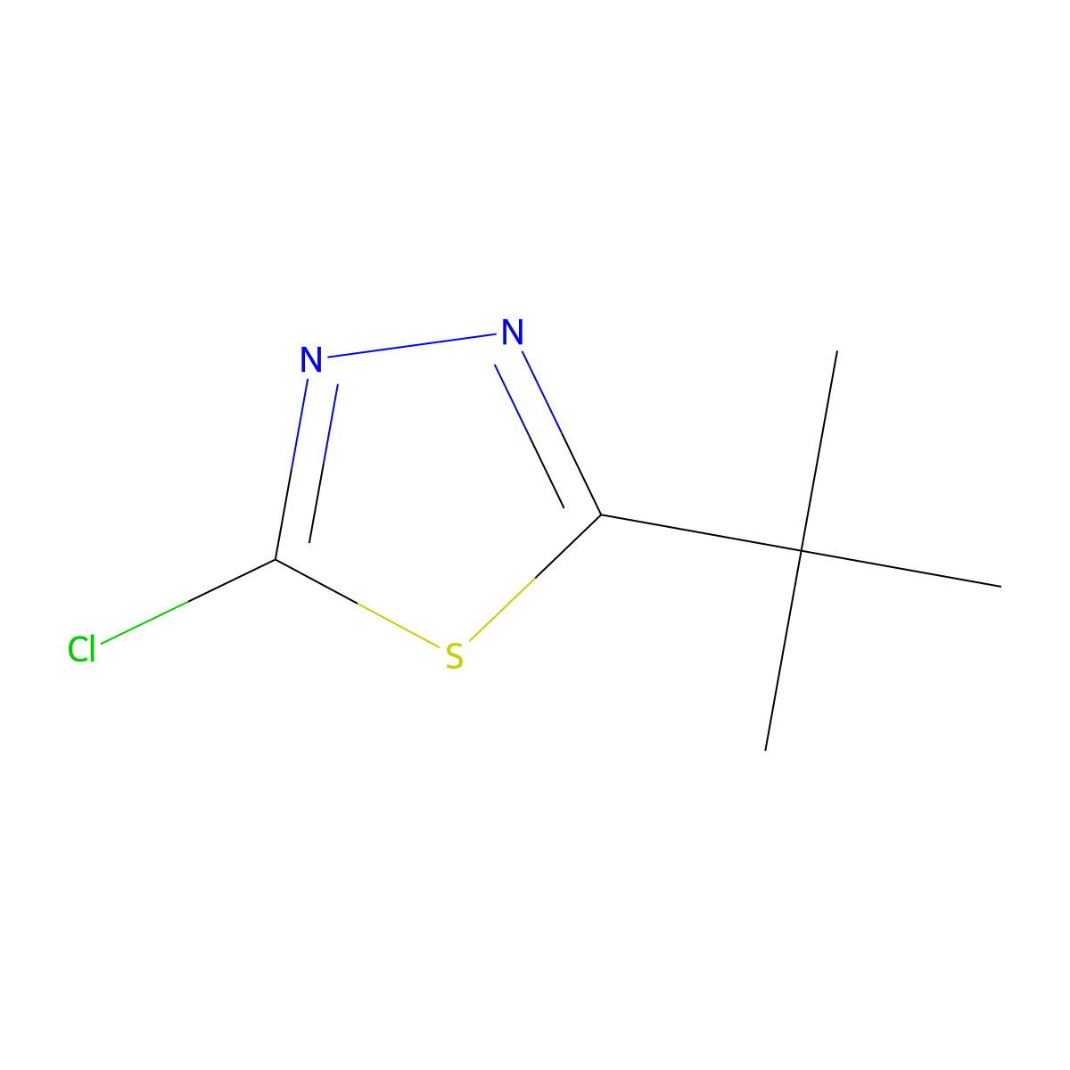 2-Tert-butyl-5-chloro-1,3,4-thiadiazole molecular structure, CAS 77822-86-7
