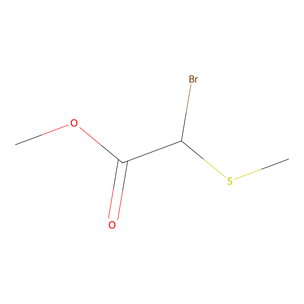 Methyl 2-bromo-2-(methylsulfanyl)acetate molecular structure, CAS 77825-52-6