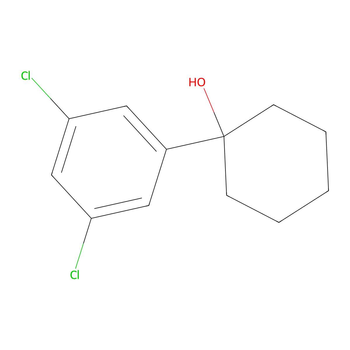 1-(3,5-Dichlorophenyl)cyclohexanol molecular structure, CAS 77826-29-0
