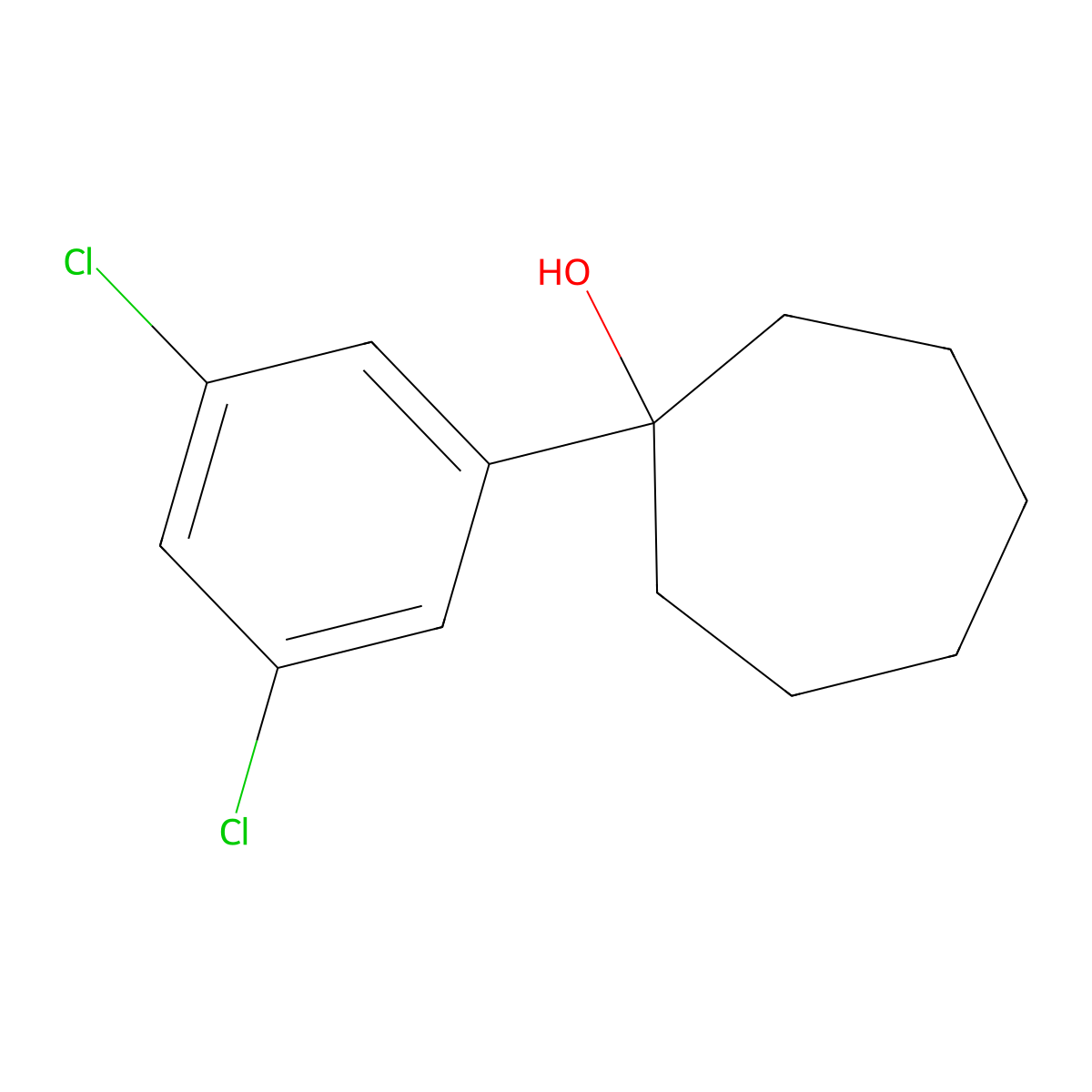 1-(3,5-Dichlorophenyl)cycloheptanol molecular structure, CAS 77826-35-8