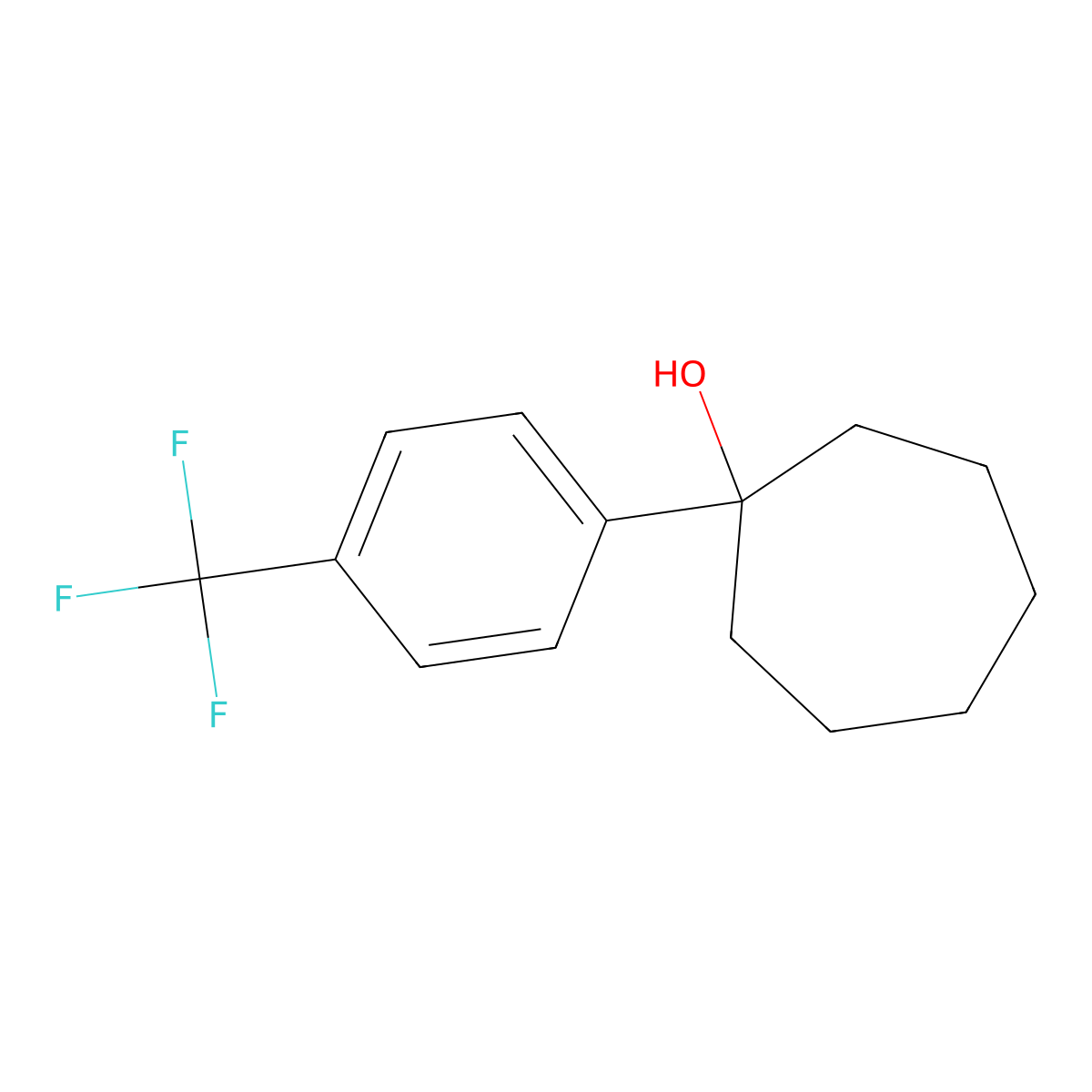 1-(4-(Trifluoromethyl)phenyl)cycloheptanol molecular structure, CAS 77826-36-9