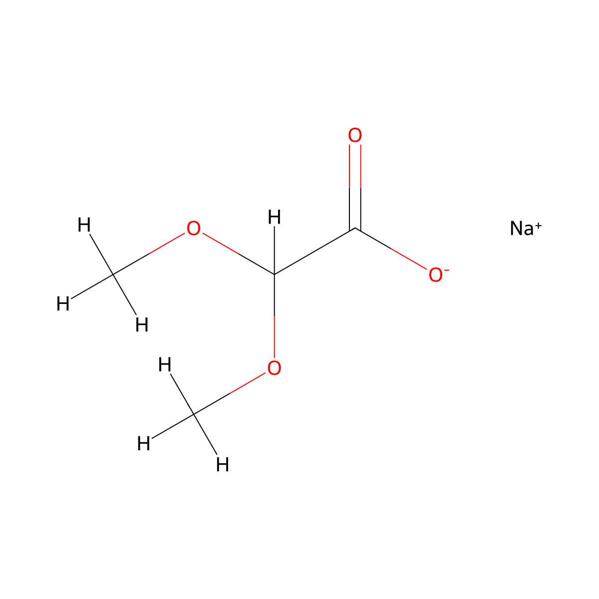 Sodium 2,2-dimethoxyacetate molecular structure, CAS 77826-63-2