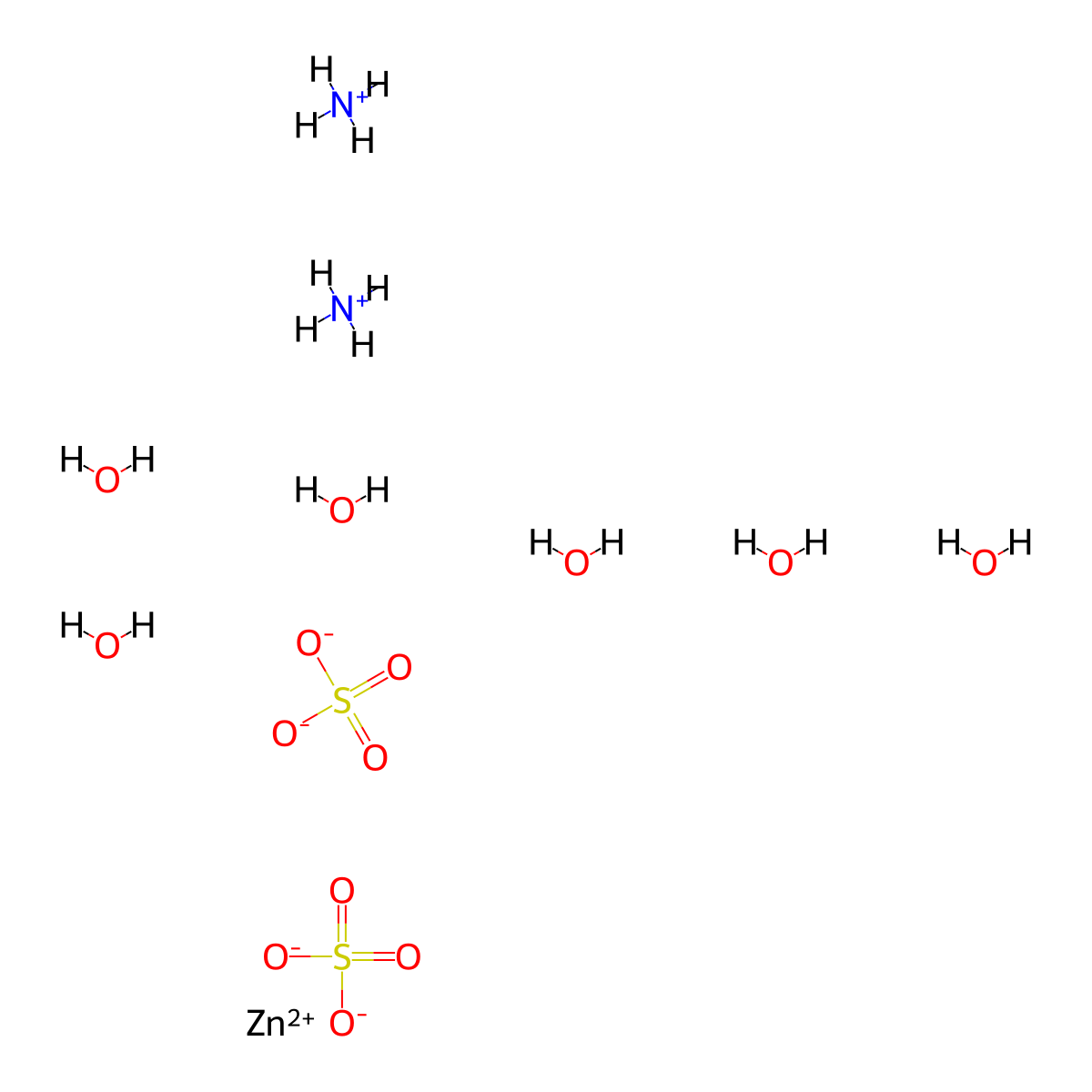 Zinc ammonium sulfate molecular structure, CAS 7783-24-6