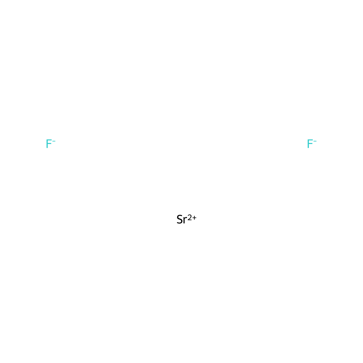 Strontium fluoride molecular structure, CAS 7783-48-4
