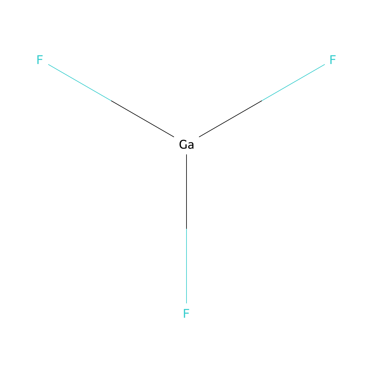 Gallium fluoride molecular structure, CAS 7783-51-9