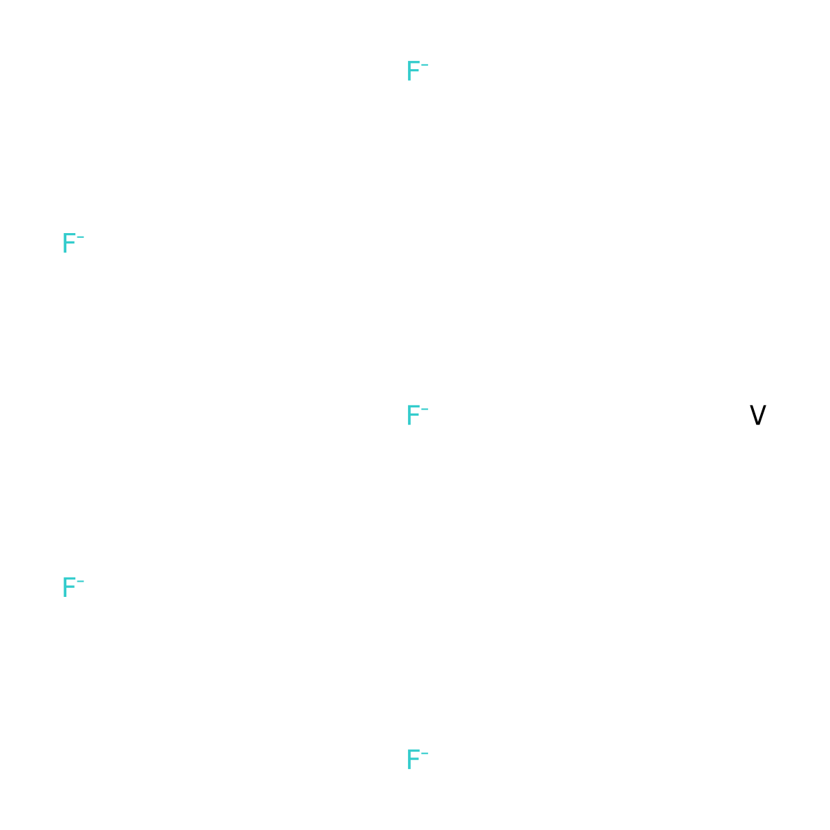 Vanadium pentafluoride molecular structure, CAS 7783-72-4