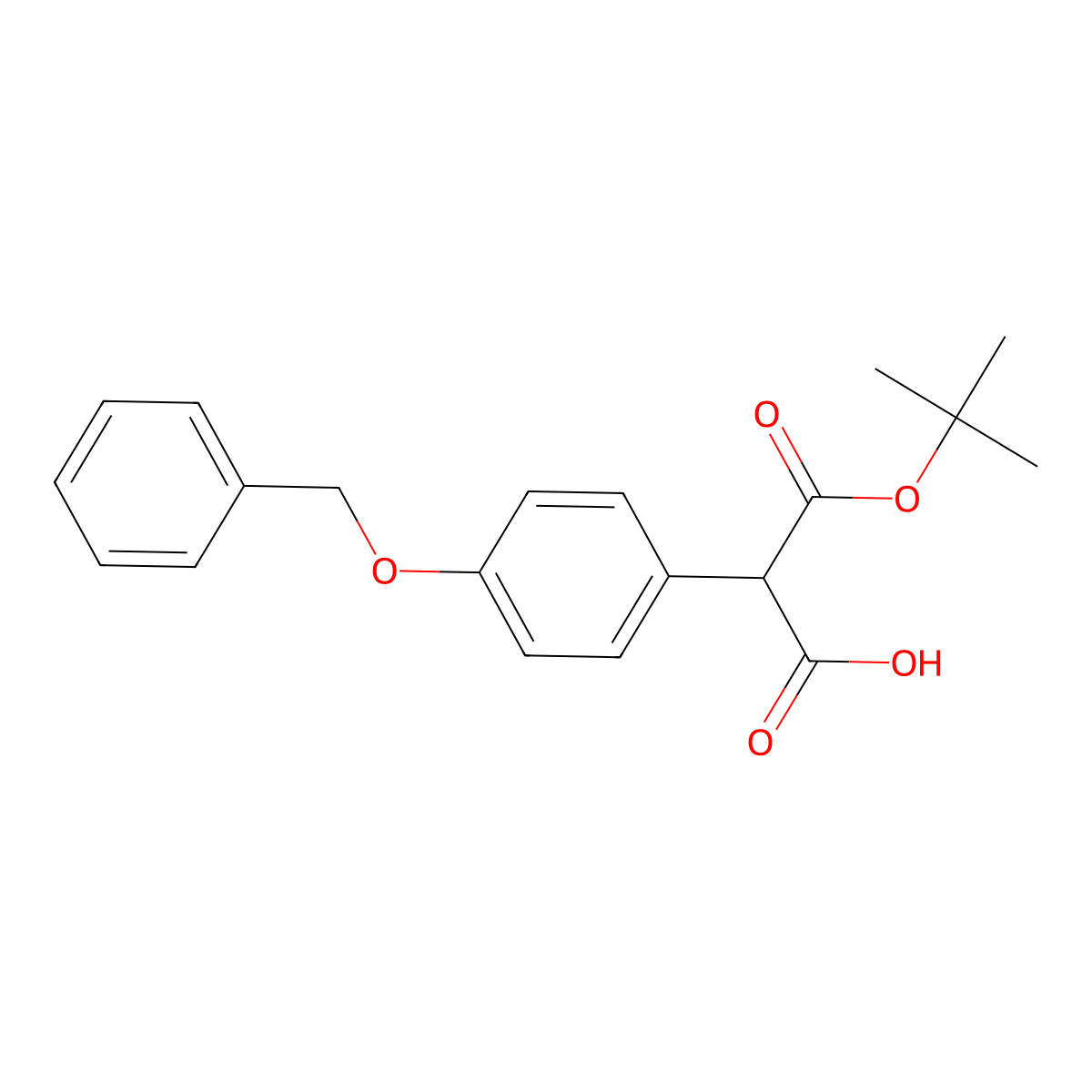 2-(4-(Benzyloxy)phenyl)-3-(tert-butoxy)-3-oxopropanoic acid molecular structure, CAS 77835-10-0