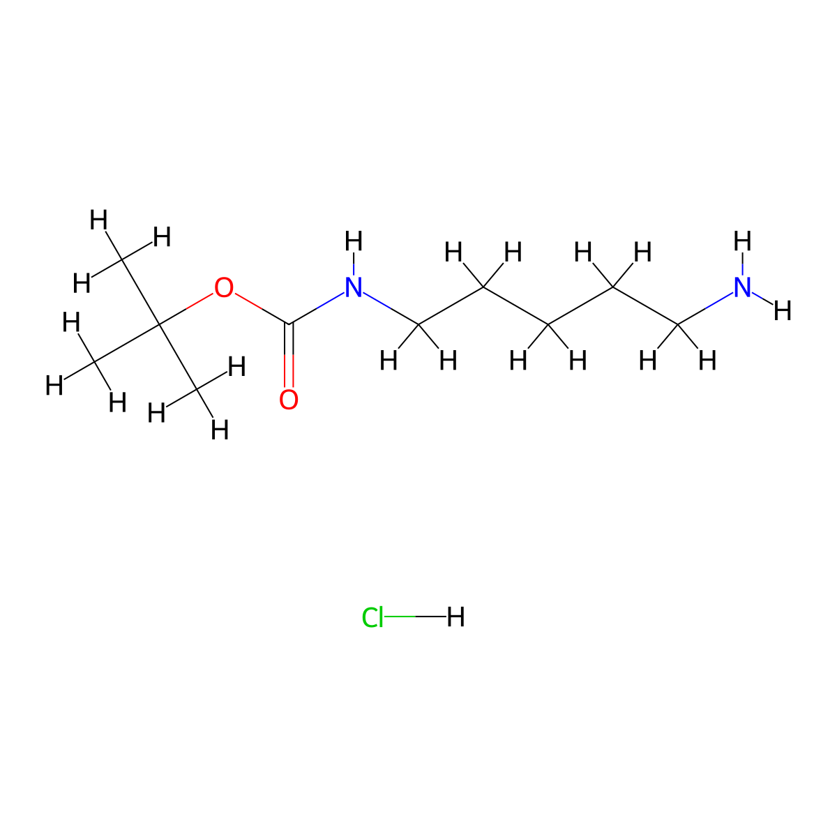 Boc-1,5-diaminopentane hydrochloride molecular structure, CAS 77835-31-5