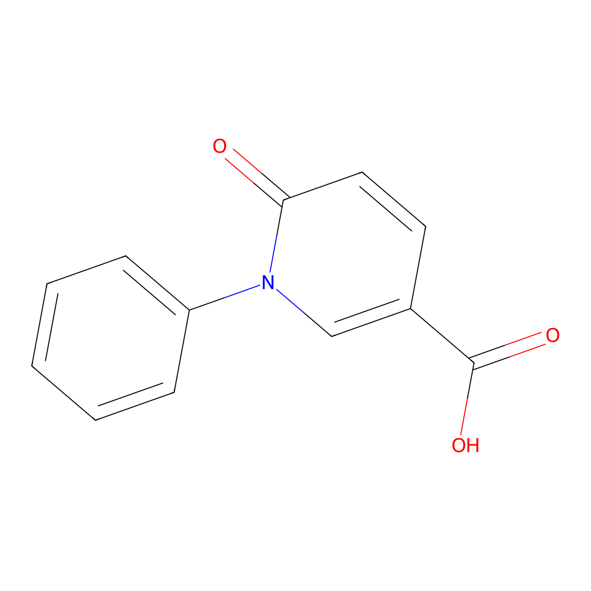 6-Oxo-1-phenyl-1,6-dihydropyridine-3-carboxylic acid molecular structure, CAS 77837-08-2