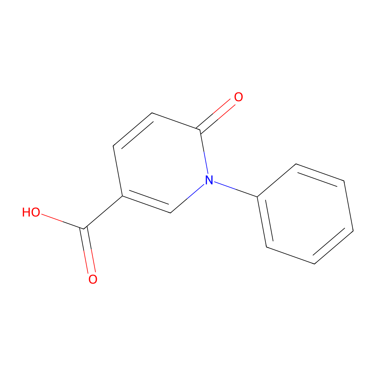 6-Oxo-1-phenyl-1,6-dihydropyridine-3-carboxylic acid molecular structure, CAS 77837-08-2