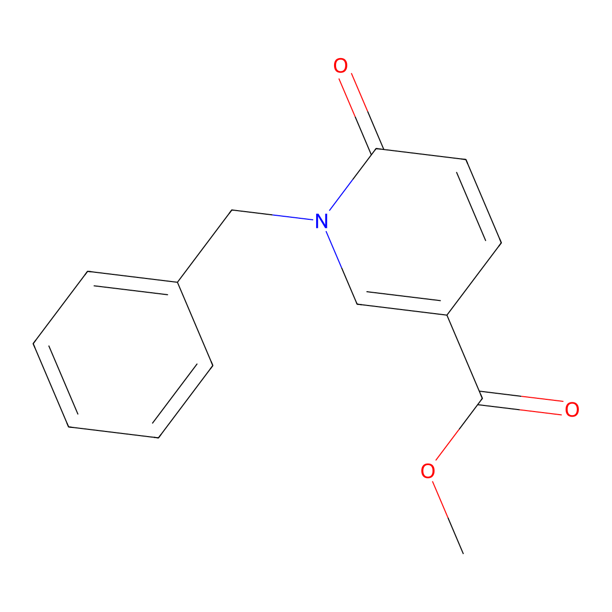 Methyl 1-benzyl-1,6-dihydro-6-oxopyridine-3-carboxylate molecular structure, CAS 77837-11-7
