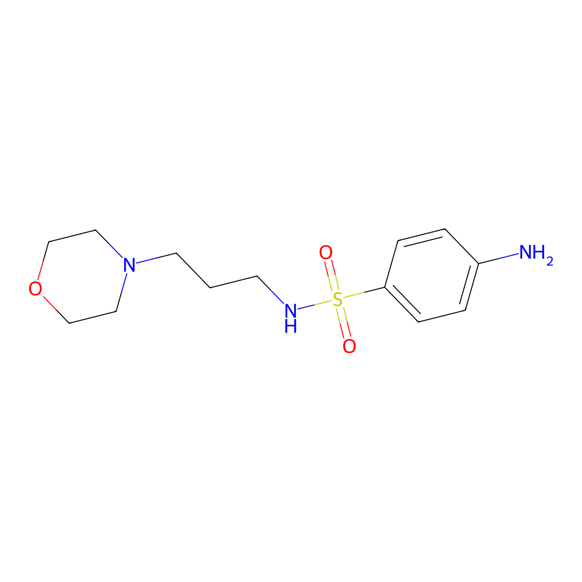 4-amino-N-[3-(morpholin-4-yl)propyl]benzene-1-sulfonamide molecular structure, CAS 77837-45-7