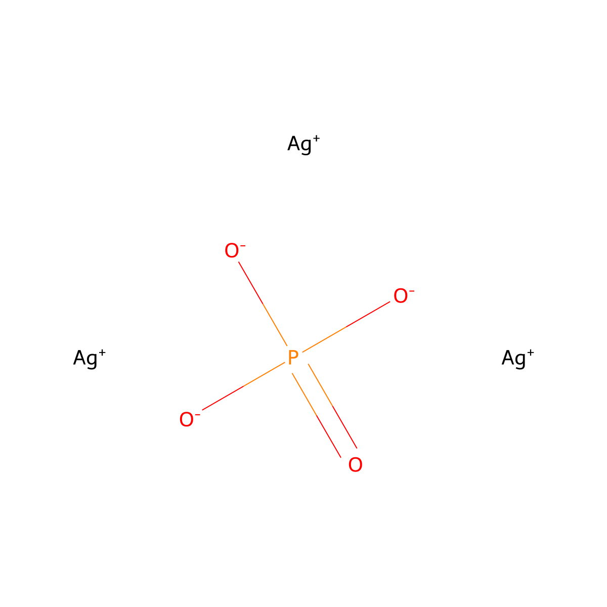 Silver phosphate molecular structure, CAS 7784-09-0