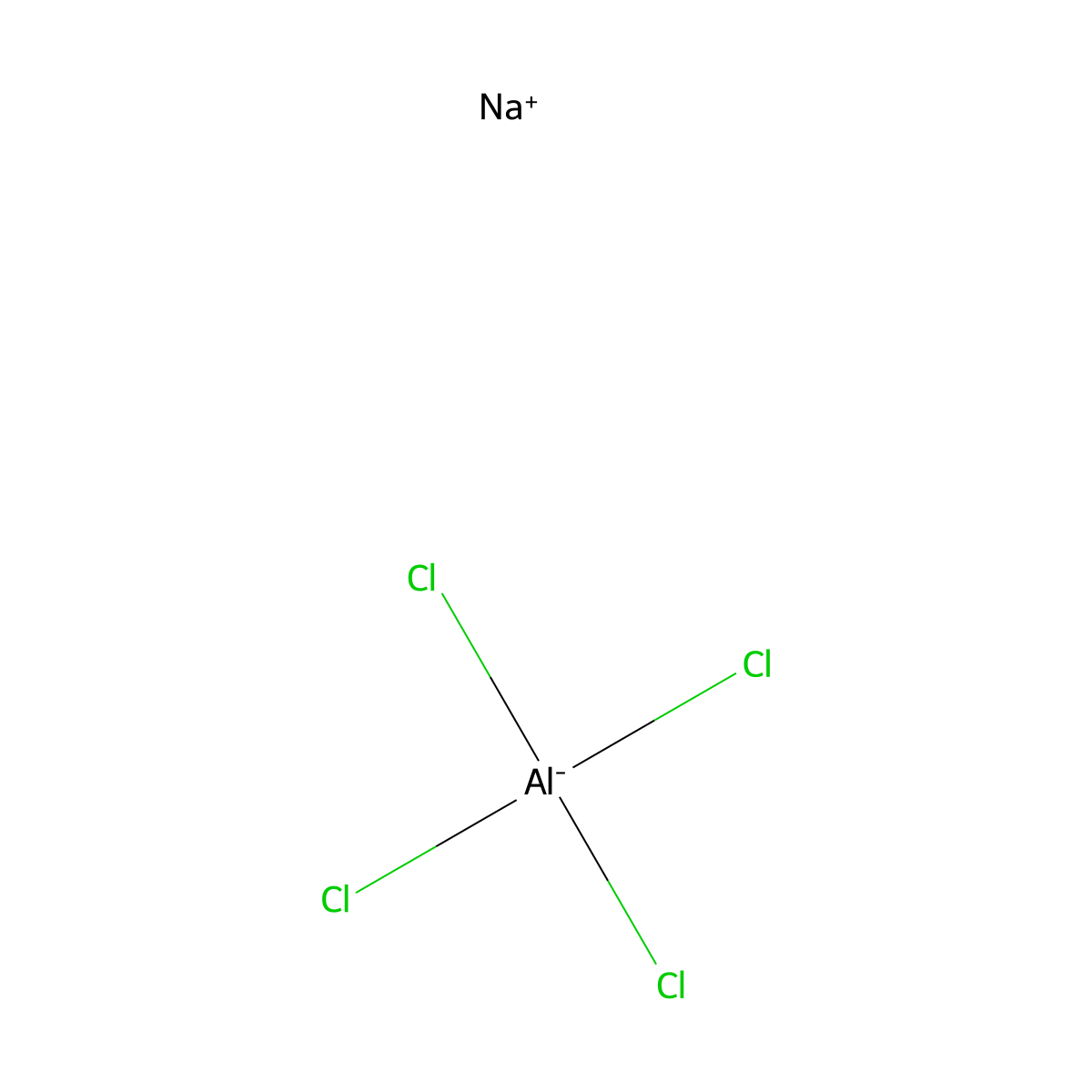 Sodium tetrachloroaluminate molecular structure, CAS 7784-16-9