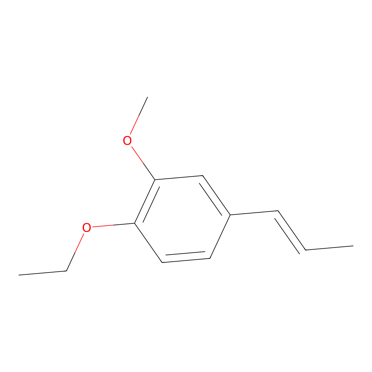 Benzene, 1-ethoxy-2-methoxy-4-(1-propen-1-yl)- molecular structure, CAS 7784-67-0