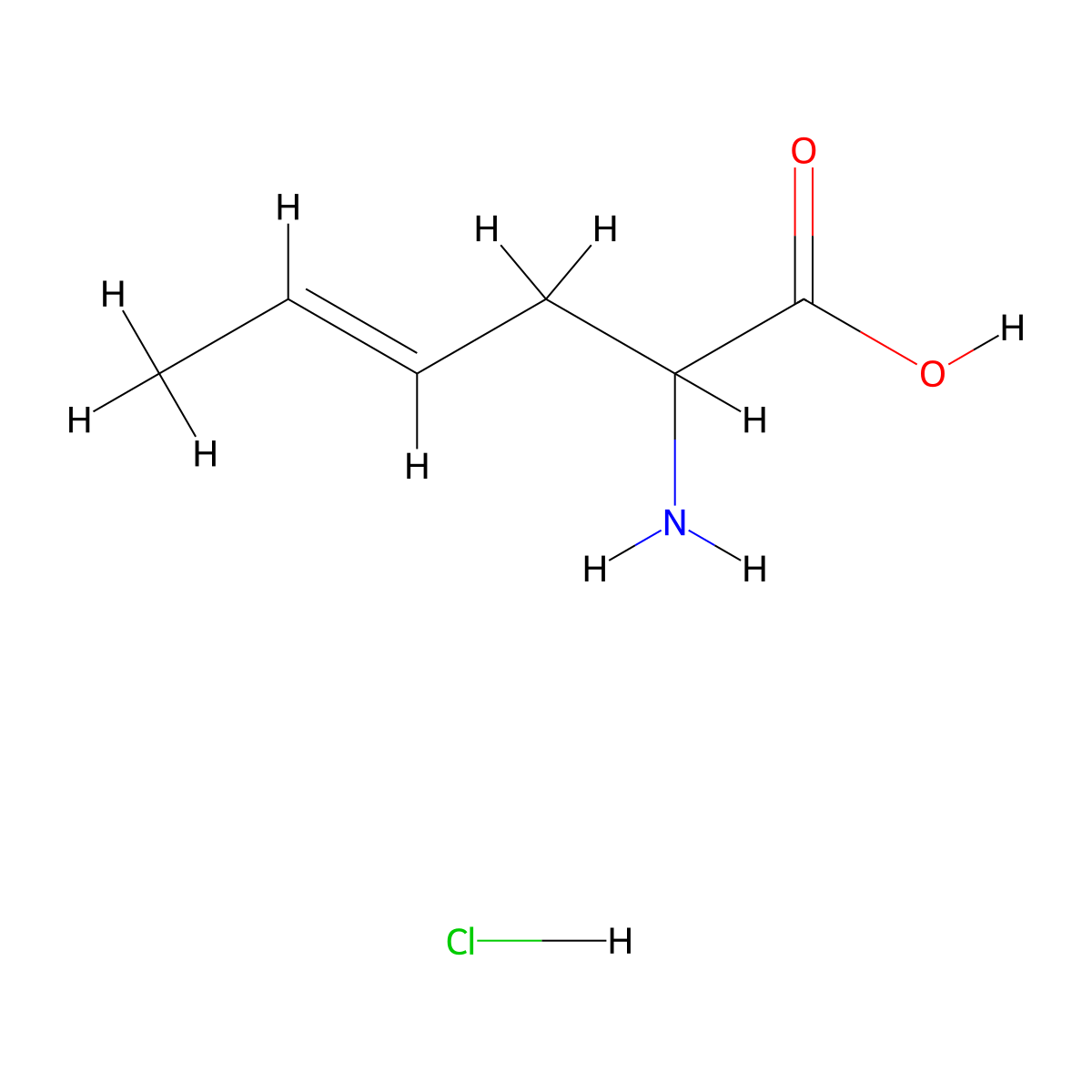 (4E)-2-aminohex-4-enoic acid hydrochloride molecular structure, CAS 77842-77-4