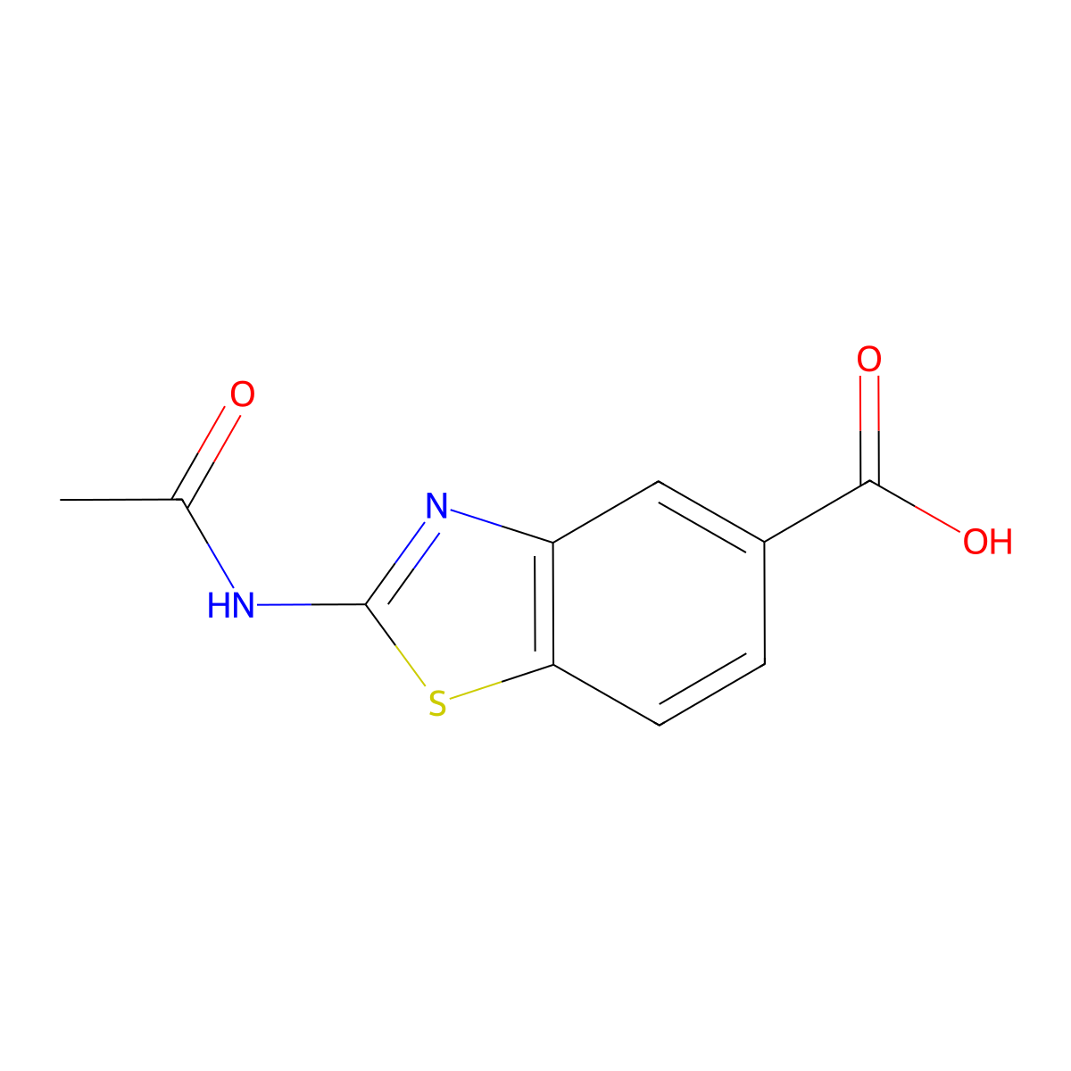 2-Acetamido-1,3-benzothiazole-5-carboxylic acid molecular structure, CAS 77850-40-9