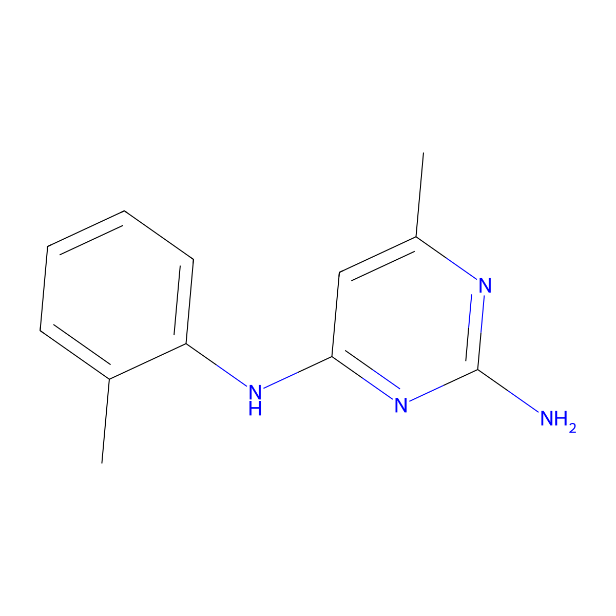 6-Methyl-N4-(o-tolyl)pyrimidine-2,4-diamine molecular structure, CAS 778545-04-3