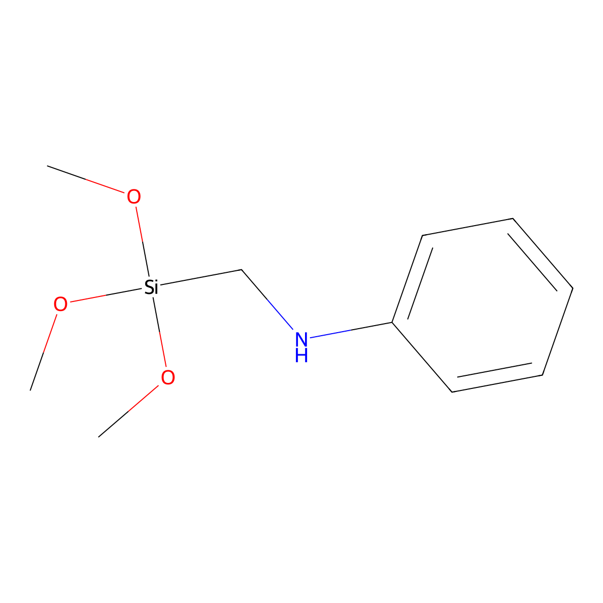 Phenylaminomethyl trimethoxysilane molecular structure, CAS 77855-73-3