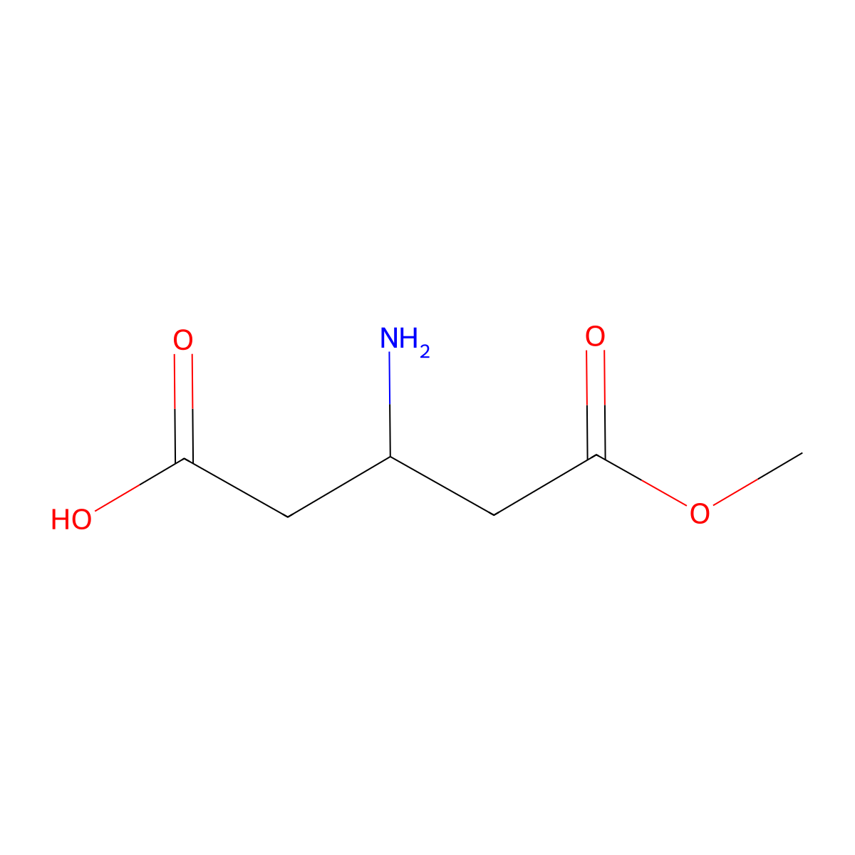 (3R)-3-amino-5-methoxy-5-oxopentanoic acid molecular structure, CAS 77856-50-9