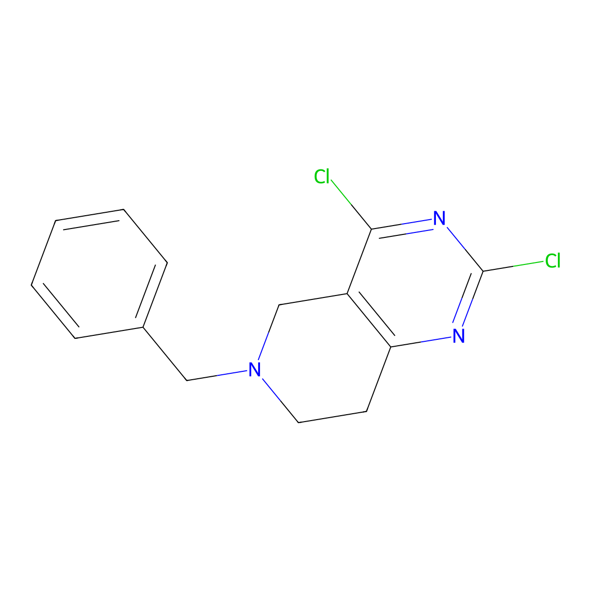 6-Benzyl-2,4-dichloro-5,6,7,8-tetrahydropyrido(4,3-d)pyrimidine molecular structure, CAS 778574-06-4