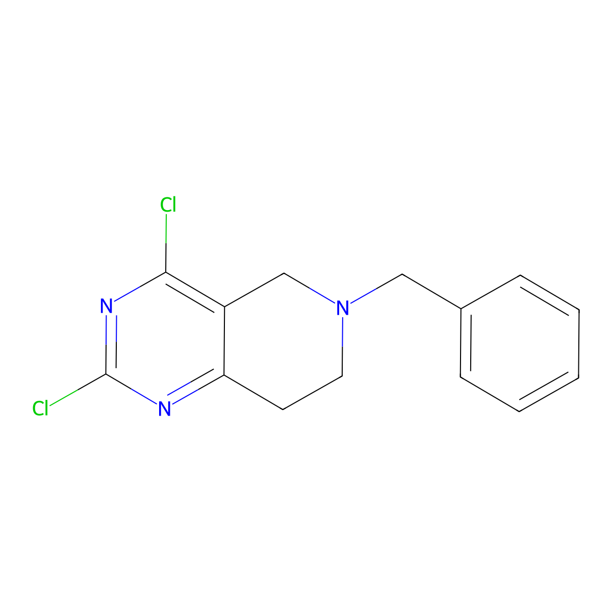 6-Benzyl-2,4-dichloro-5,6,7,8-tetrahydropyrido(4,3-d)pyrimidine molecular structure, CAS 778574-06-4