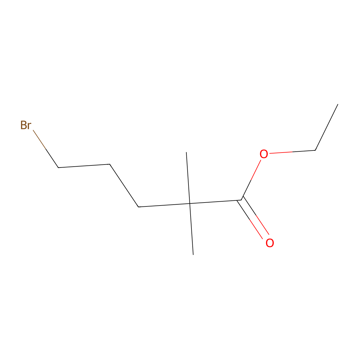 Ethyl 5-bromo-2,2-dimethylpentanoate molecular structure, CAS 77858-42-5