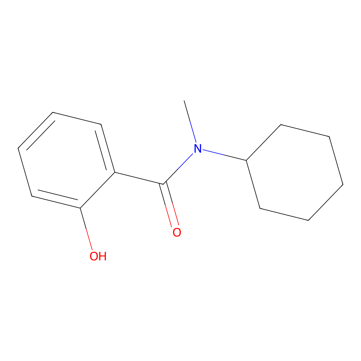 N-cyclohexyl-2-hydroxy-N-methylbenzamide molecular structure, CAS 778587-02-3