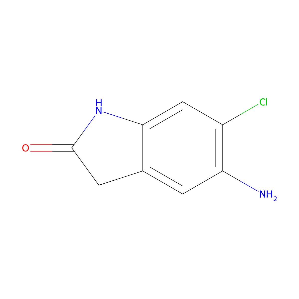 5-amino-6-chloro-2,3-dihydro-1H-indol-2-one molecular structure, CAS 77859-59-7