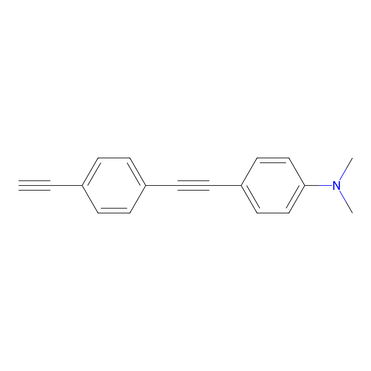 4-((4-Ethynylphenyl)ethynyl)-N,N-dimethylaniline molecular structure, CAS 778593-53-6