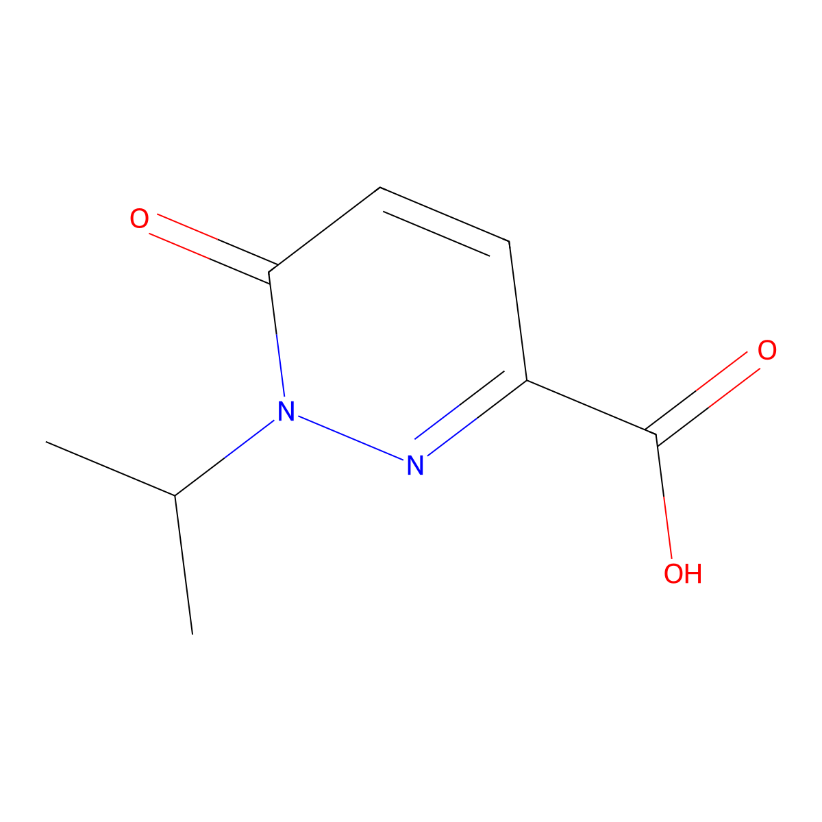 1-Isopropyl-6-oxo-1,6-dihydropyridazine-3-carboxylic acid molecular structure, CAS 778594-18-6