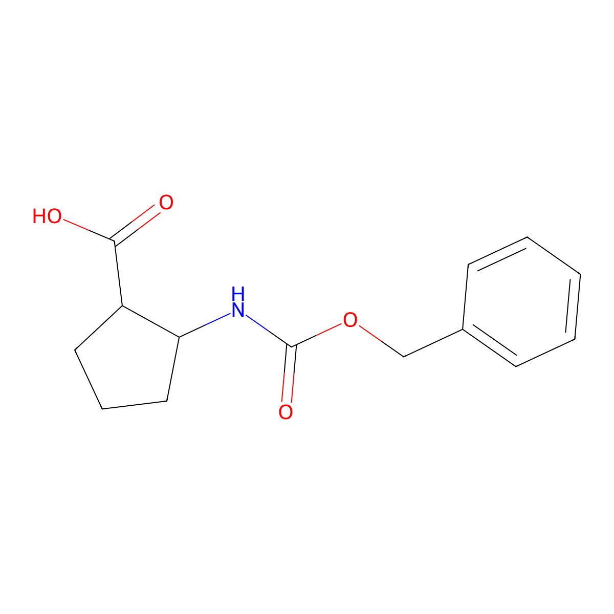 2-Benzyloxycarbonylamino-cyclopentanecarboxylic acid molecular structure, CAS 778598-29-1