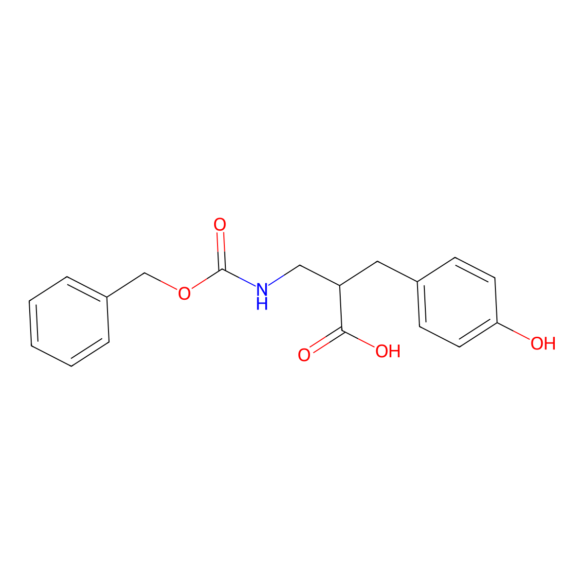3-{[(Benzyloxy)carbonyl]amino}-2-[(4-hydroxyphenyl)methyl]propanoic acid molecular structure, CAS 778598-30-4