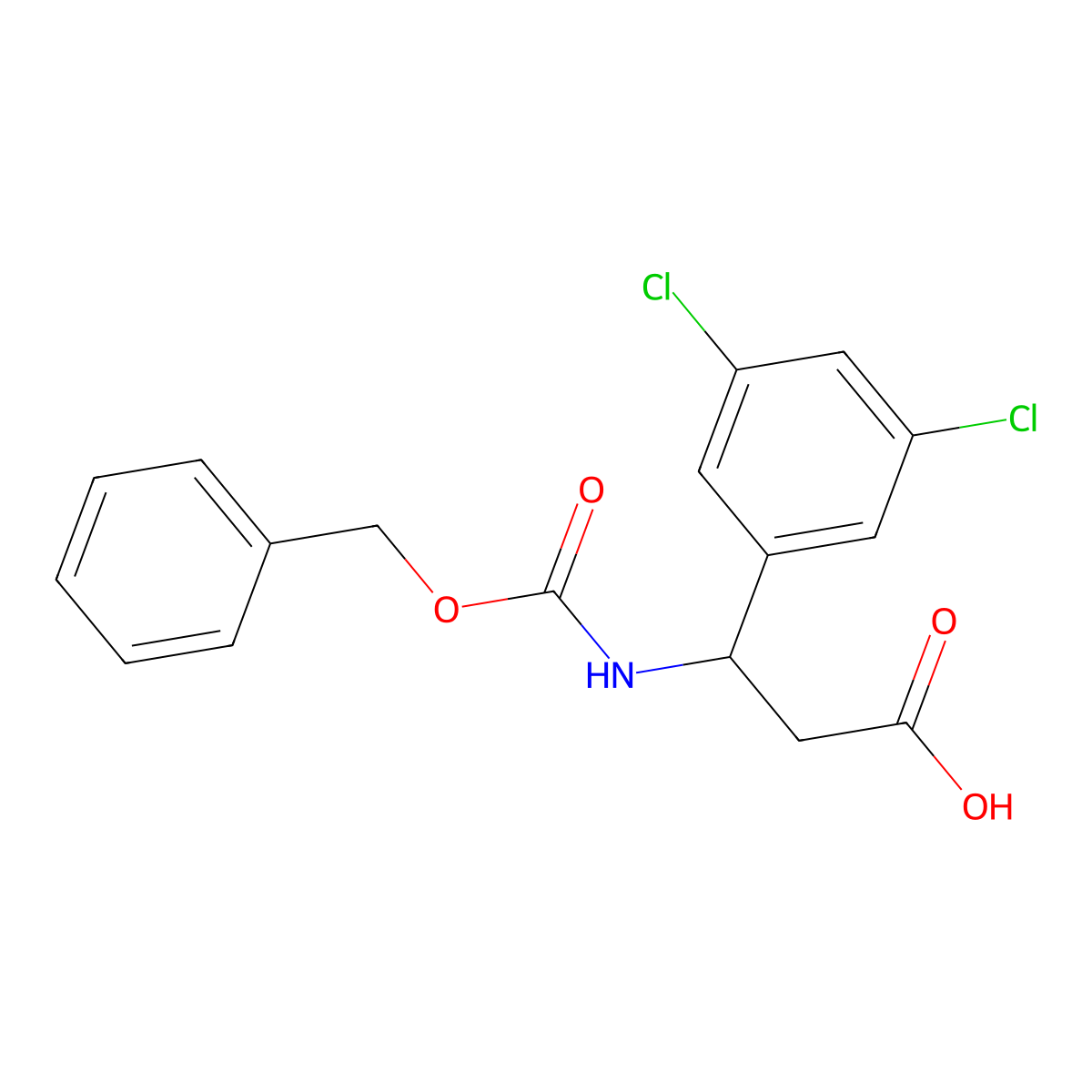 3-{[(Benzyloxy)carbonyl]amino}-3-(3,5-dichlorophenyl)propanoic acid molecular structure, CAS 778598-64-4