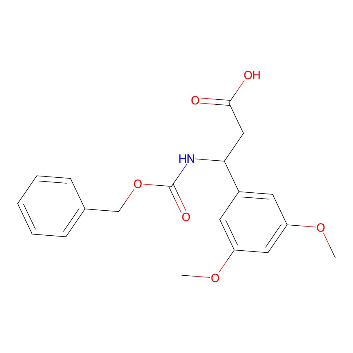 3-{[(Benzyloxy)carbonyl]amino}-3-(3,5-dimethoxyphenyl)propanoic acid molecular structure, CAS 778598-86-0