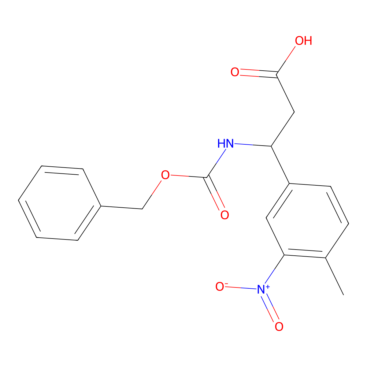 3-{[(Benzyloxy)carbonyl]amino}-3-(4-methyl-3-nitrophenyl)propanoic acid molecular structure, CAS 778598-90-6