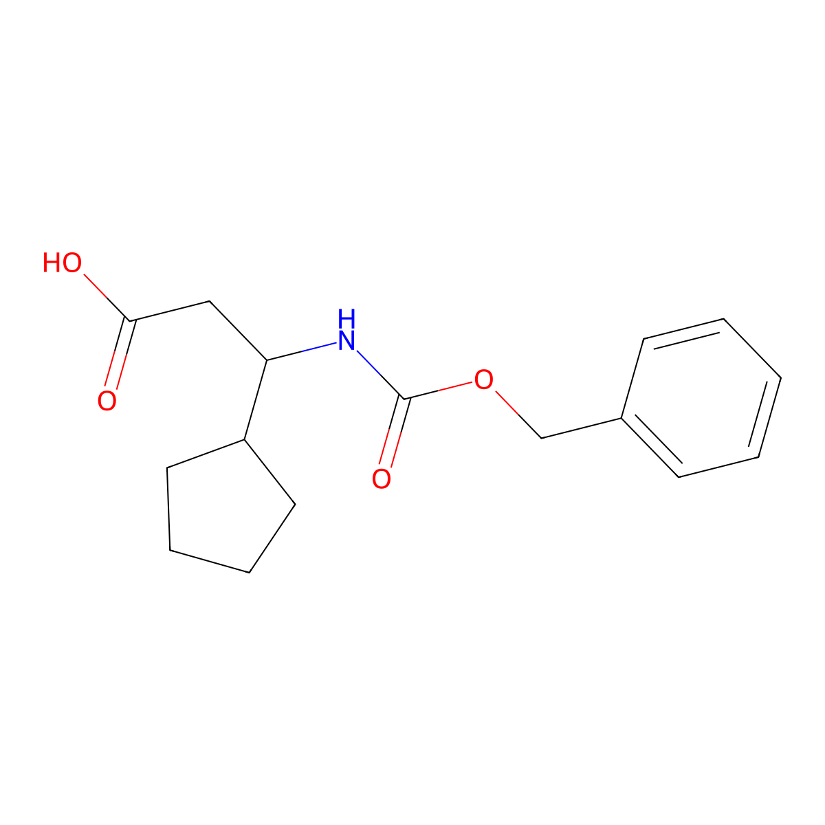 3-{[(Benzyloxy)carbonyl]amino}-3-cyclopentylpropanoic acid molecular structure, CAS 778599-89-6