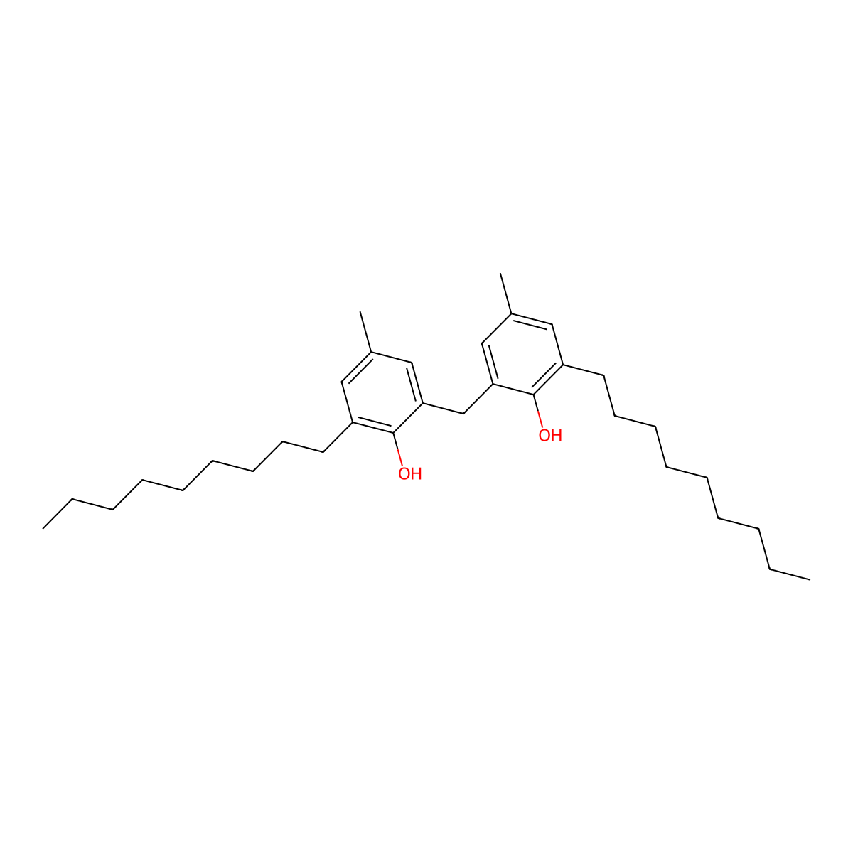 2,2'-Methylenebis(4-methyl-6-nonylphenol) molecular structure, CAS 7786-17-6