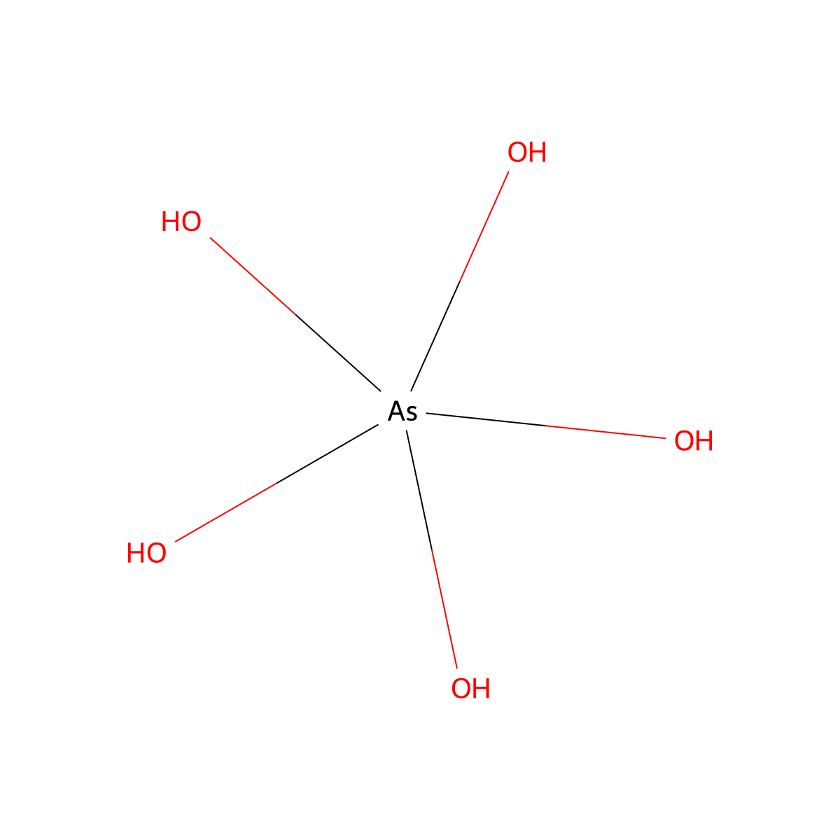 Arsorane, pentahydroxy- molecular structure, CAS 7786-36-9