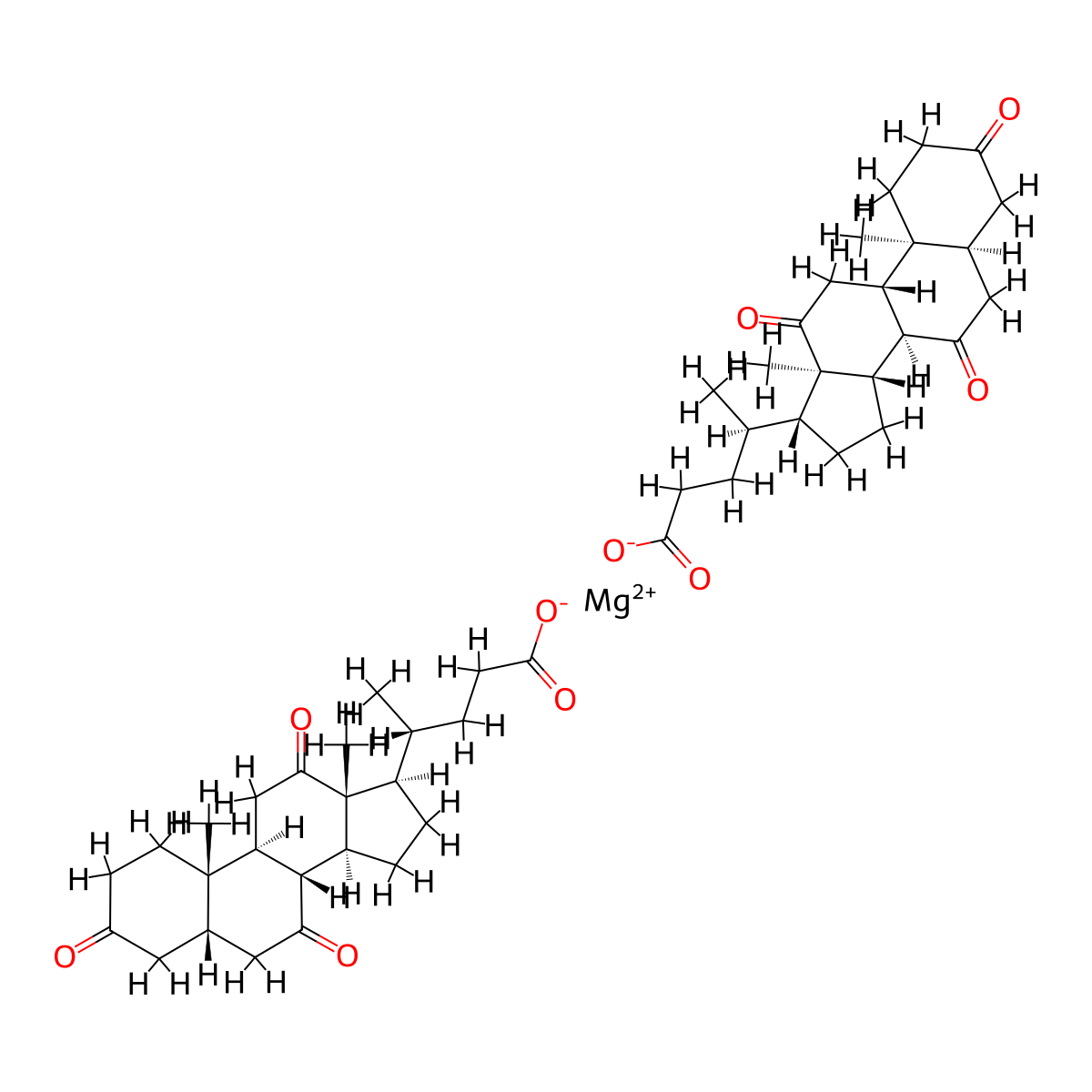 Magnesium dehydrocholate molecular structure, CAS 7786-84-7