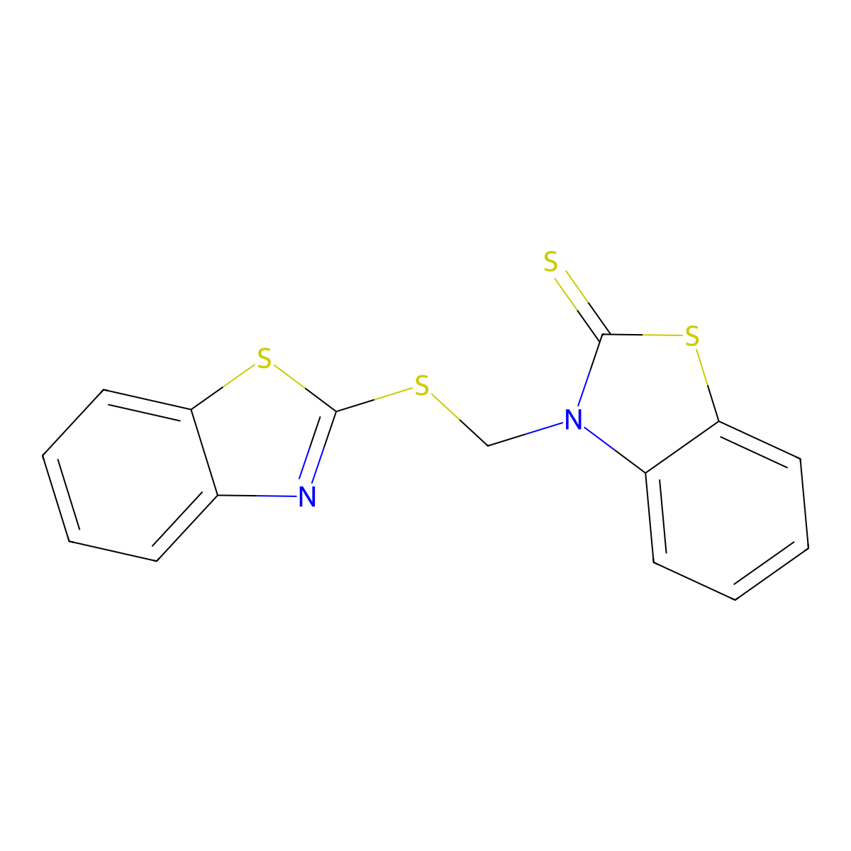 2(3H)-Benzothiazolethione, 3-[(2-benzothiazolylthio)methyl]- molecular structure, CAS 77860-11-8