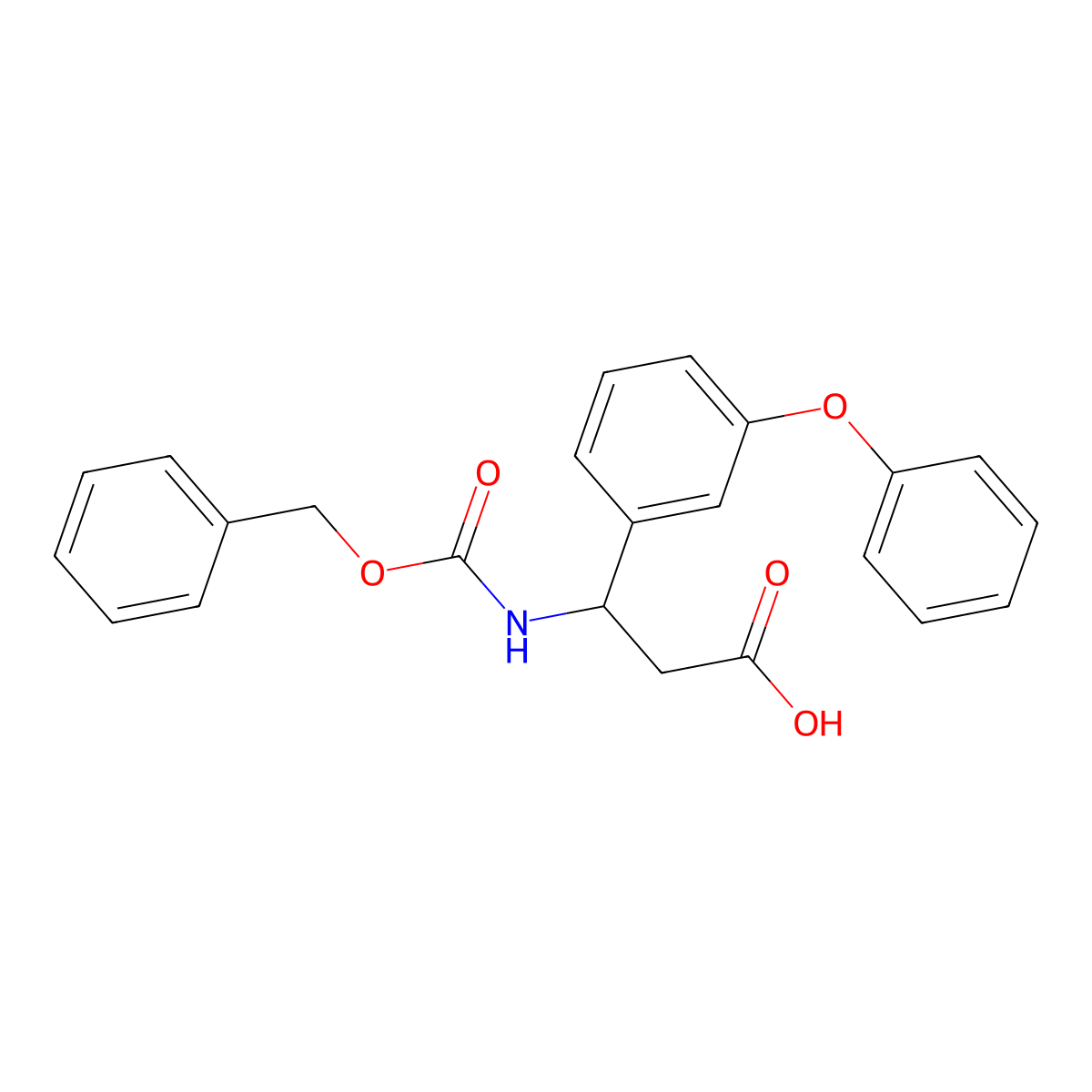3-{[(Benzyloxy)carbonyl]amino}-3-(3-phenoxyphenyl)propanoic acid molecular structure, CAS 778600-13-8