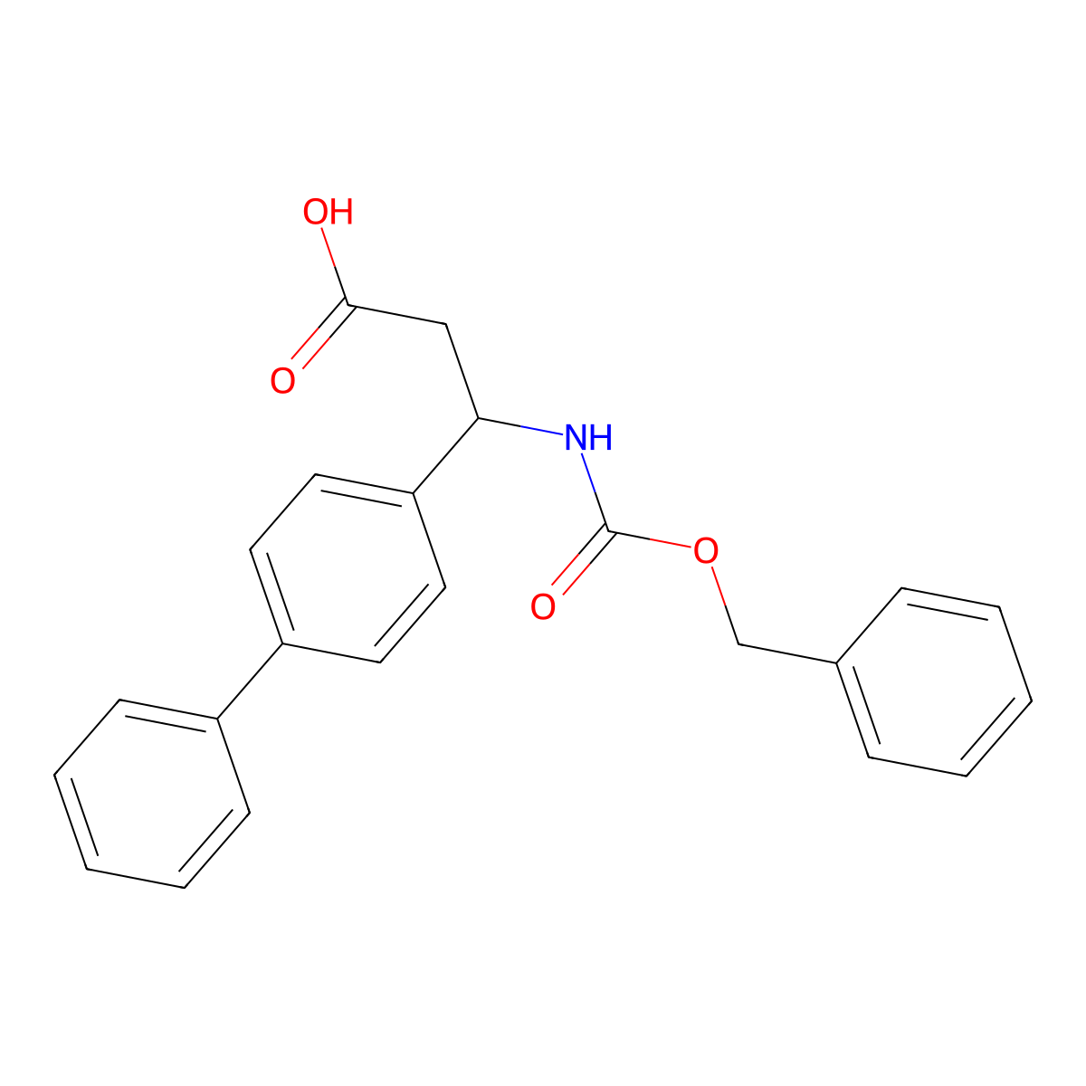 3-{[(Benzyloxy)carbonyl]amino}-3-(4-phenylphenyl)propanoic acid molecular structure, CAS 778600-42-3