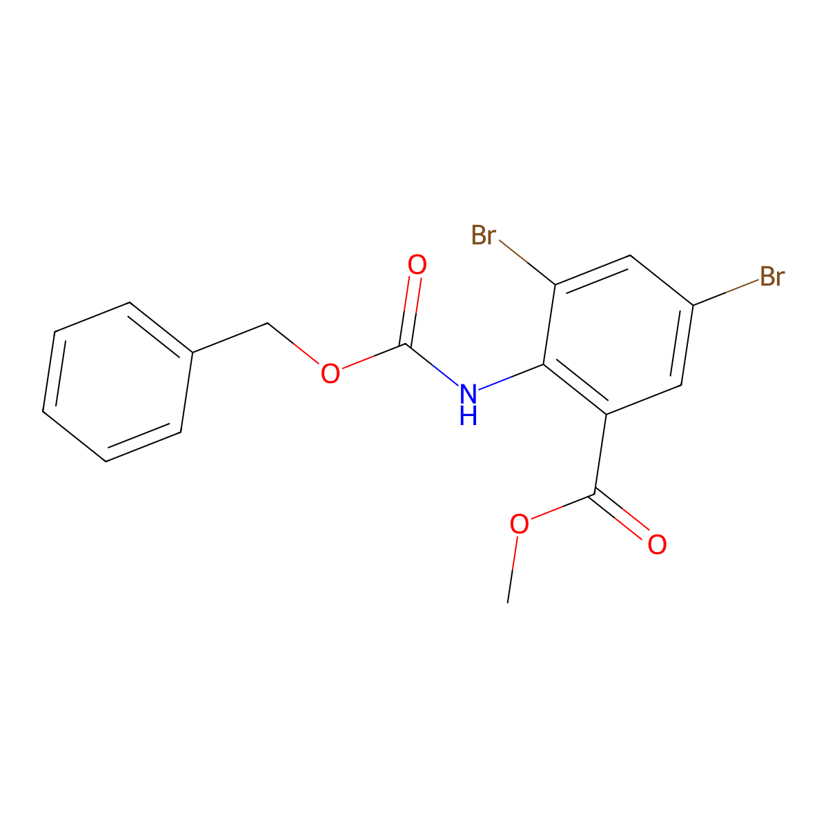 Methyl 2-{[(benzyloxy)carbonyl]amino}-3,5-dibromobenzoate molecular structure, CAS 778600-74-1