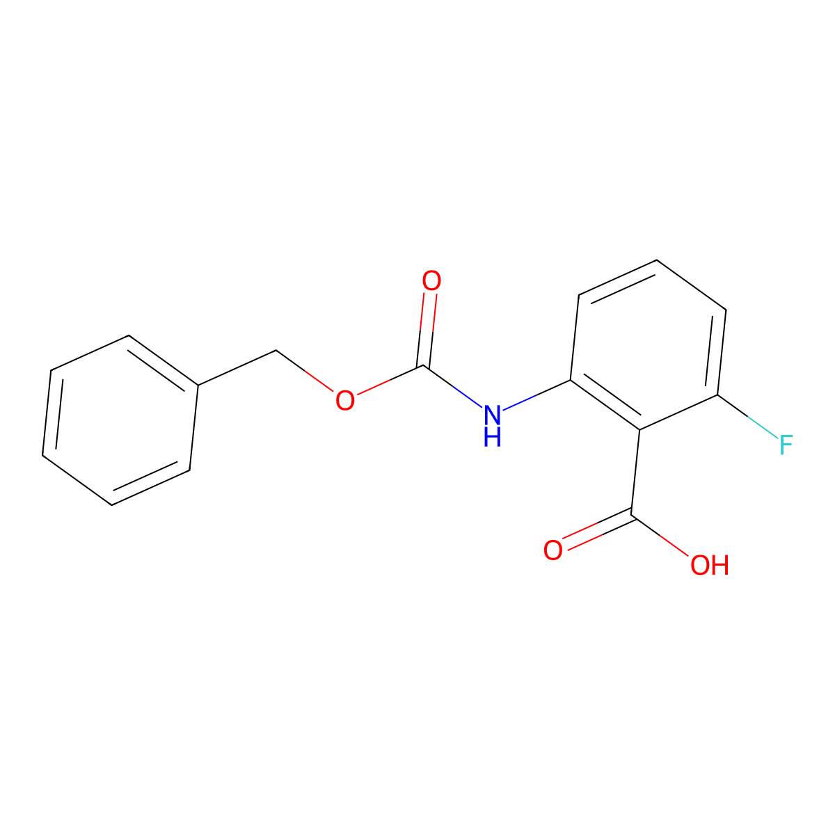 2-{[(Benzyloxy)carbonyl]amino}-6-fluorobenzoic acid molecular structure, CAS 778601-42-6