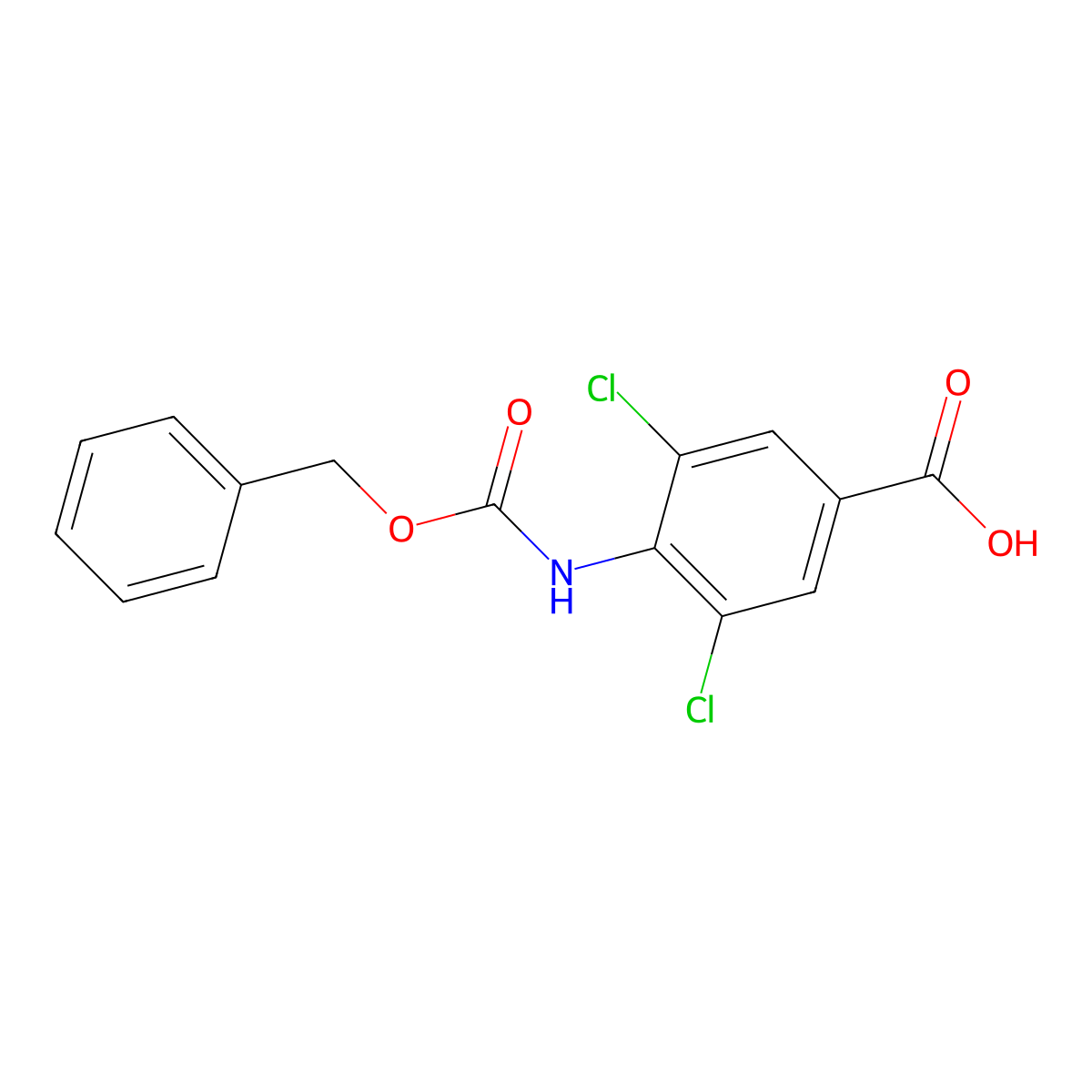 4-{[(Benzyloxy)carbonyl]amino}-3,5-dichlorobenzoic acid molecular structure, CAS 778601-46-0