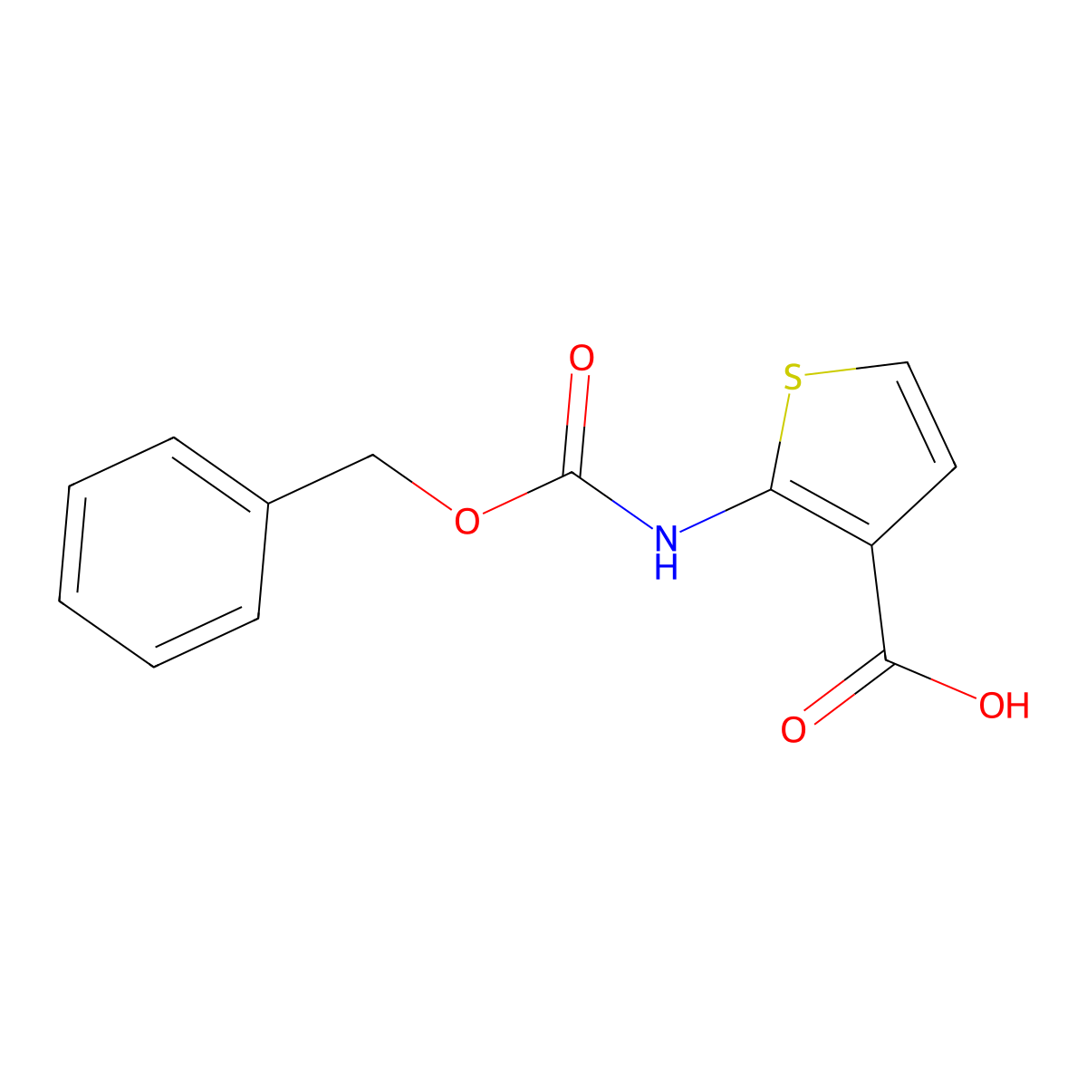 2-(((Benzyloxy)carbonyl)amino)thiophene-3-carboxylic acid molecular structure, CAS 778601-61-9
