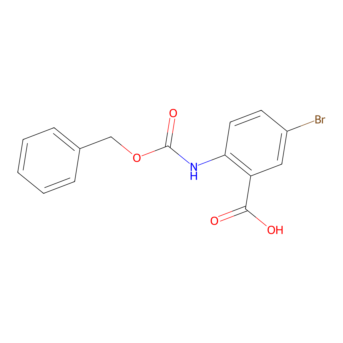 2-(((Benzyloxy)carbonyl)amino)-5-bromobenzoic acid molecular structure, CAS 778601-73-3
