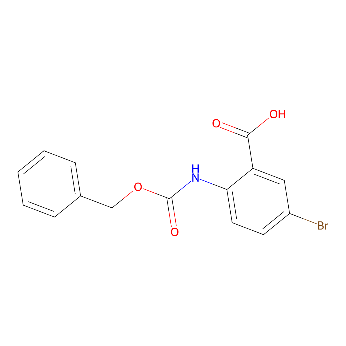 2-(((Benzyloxy)carbonyl)amino)-5-bromobenzoic acid molecular structure, CAS 778601-73-3